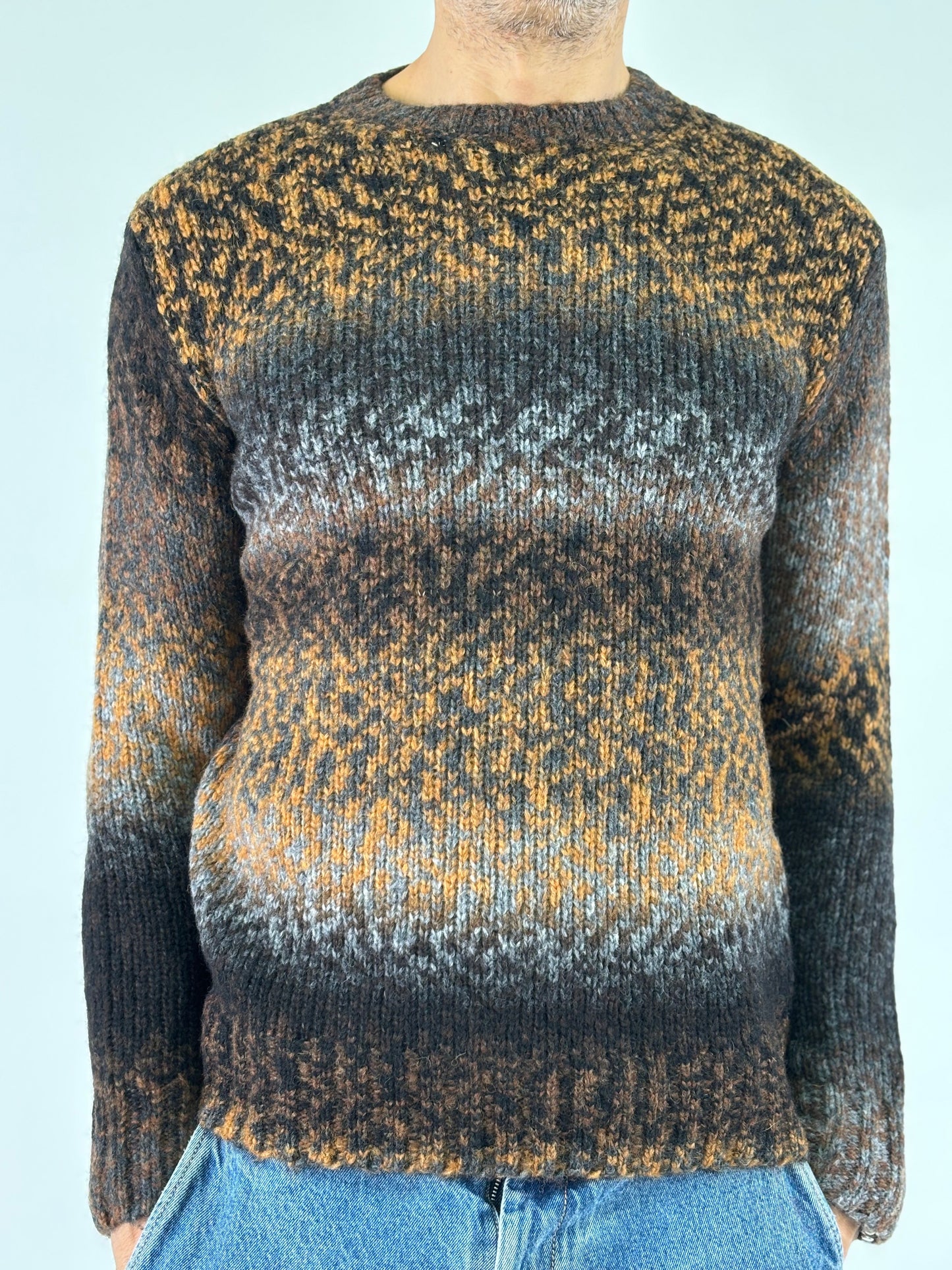 Retois Maglia girocollo ml multicolor MARRONE