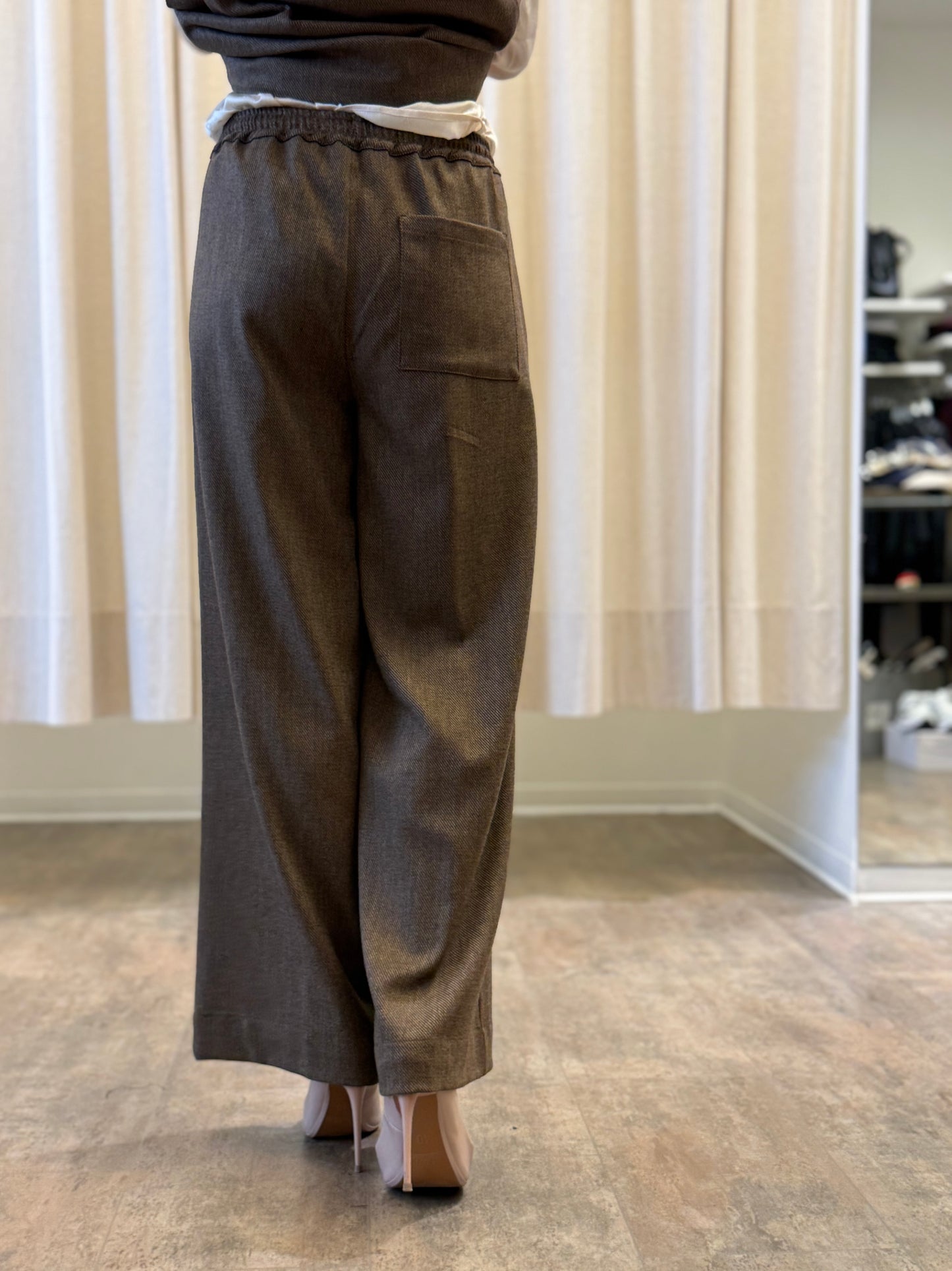 Kocca Pantalone palazzo con elastico MARRONE