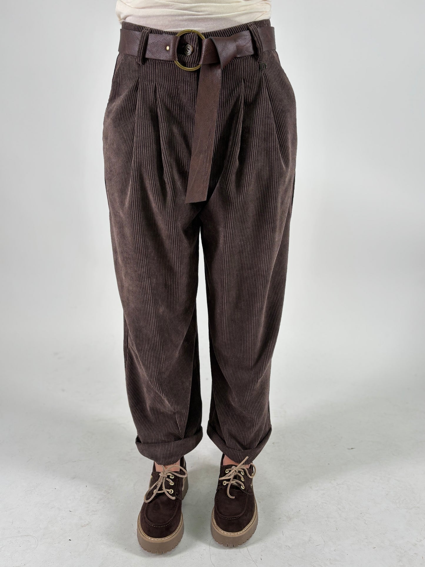DIXIE pantalone velluto CASTAGNO