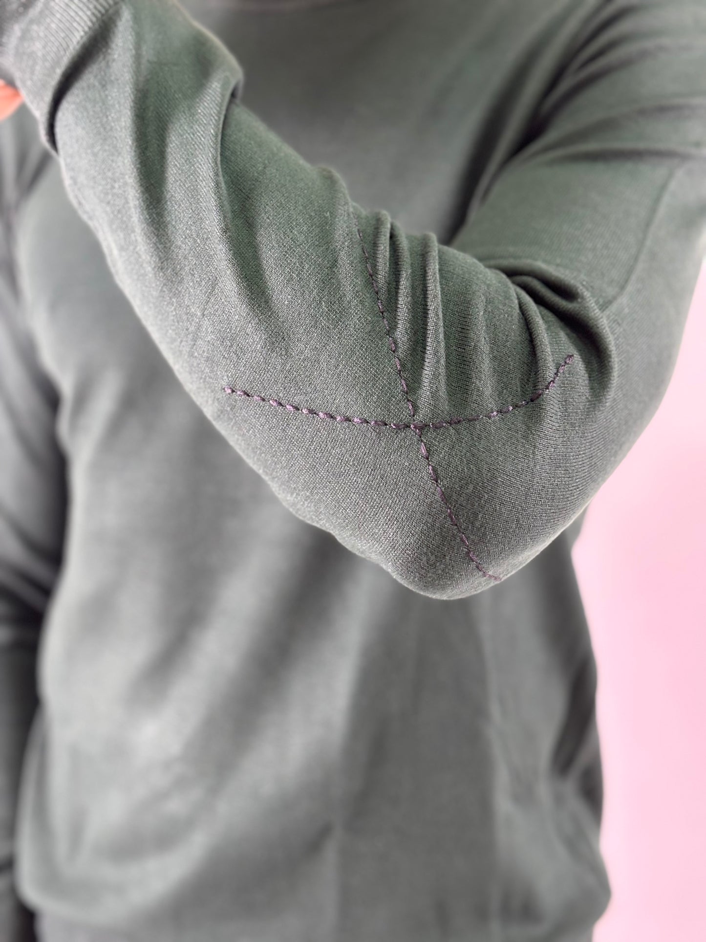 Markup Maglia girocollo ml con toppa gomito VERDE