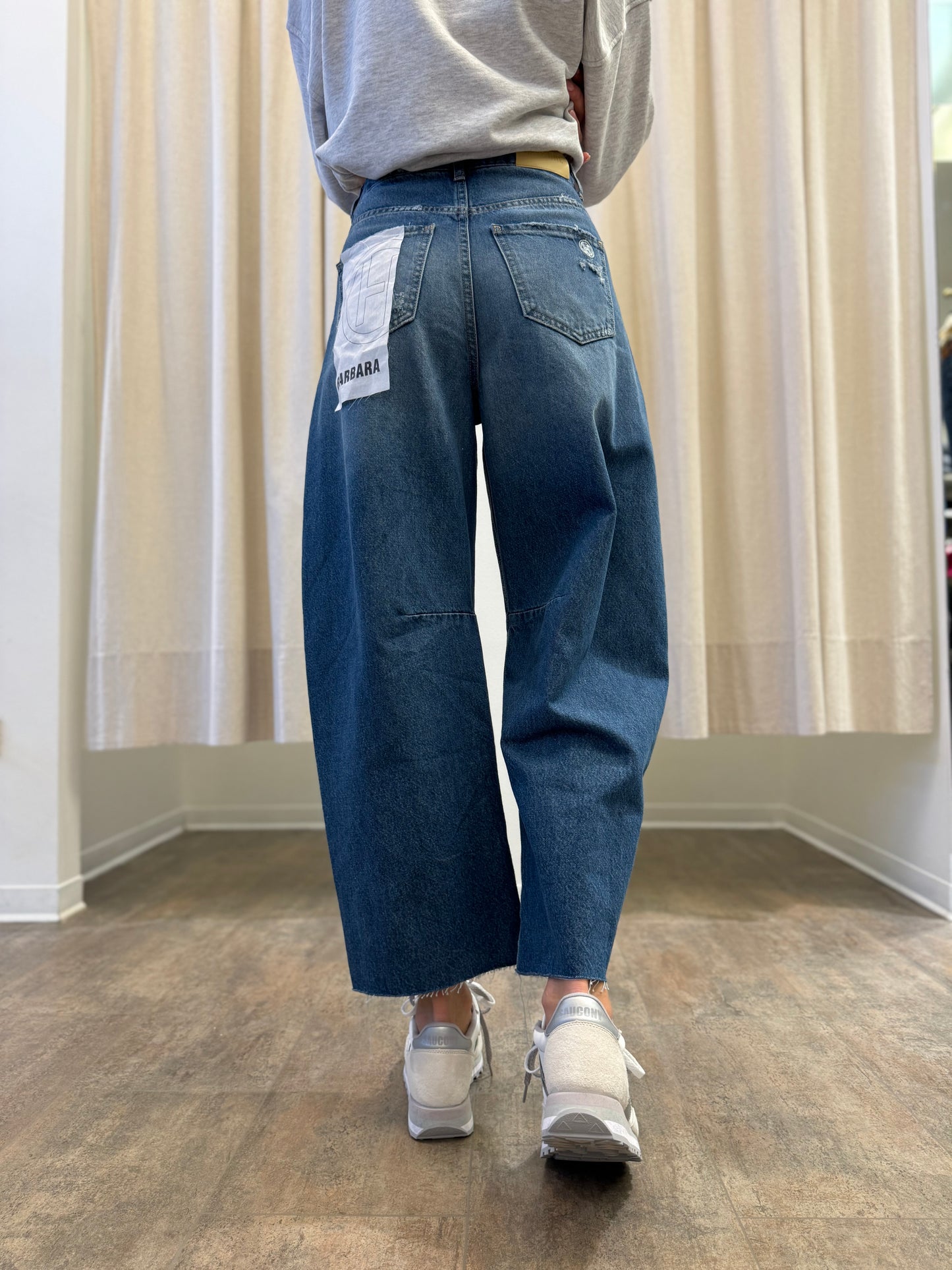 Haveone Jeans Barbara lav.chiaro con strappetti, ballon DENIM