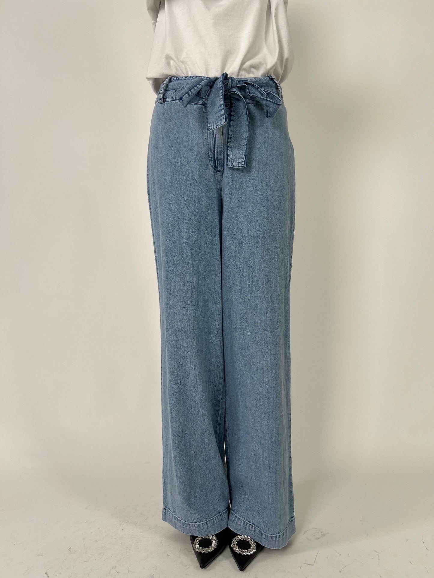 Pantalone palazzo effetto jeans