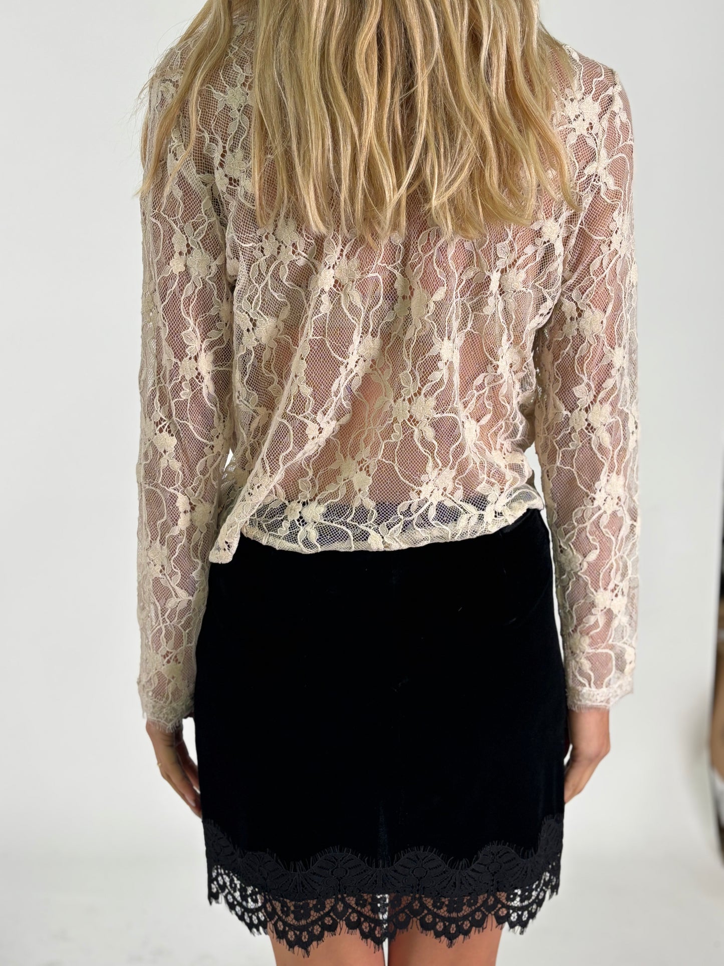 Tensione In Blusa ml in pizzo PANNA