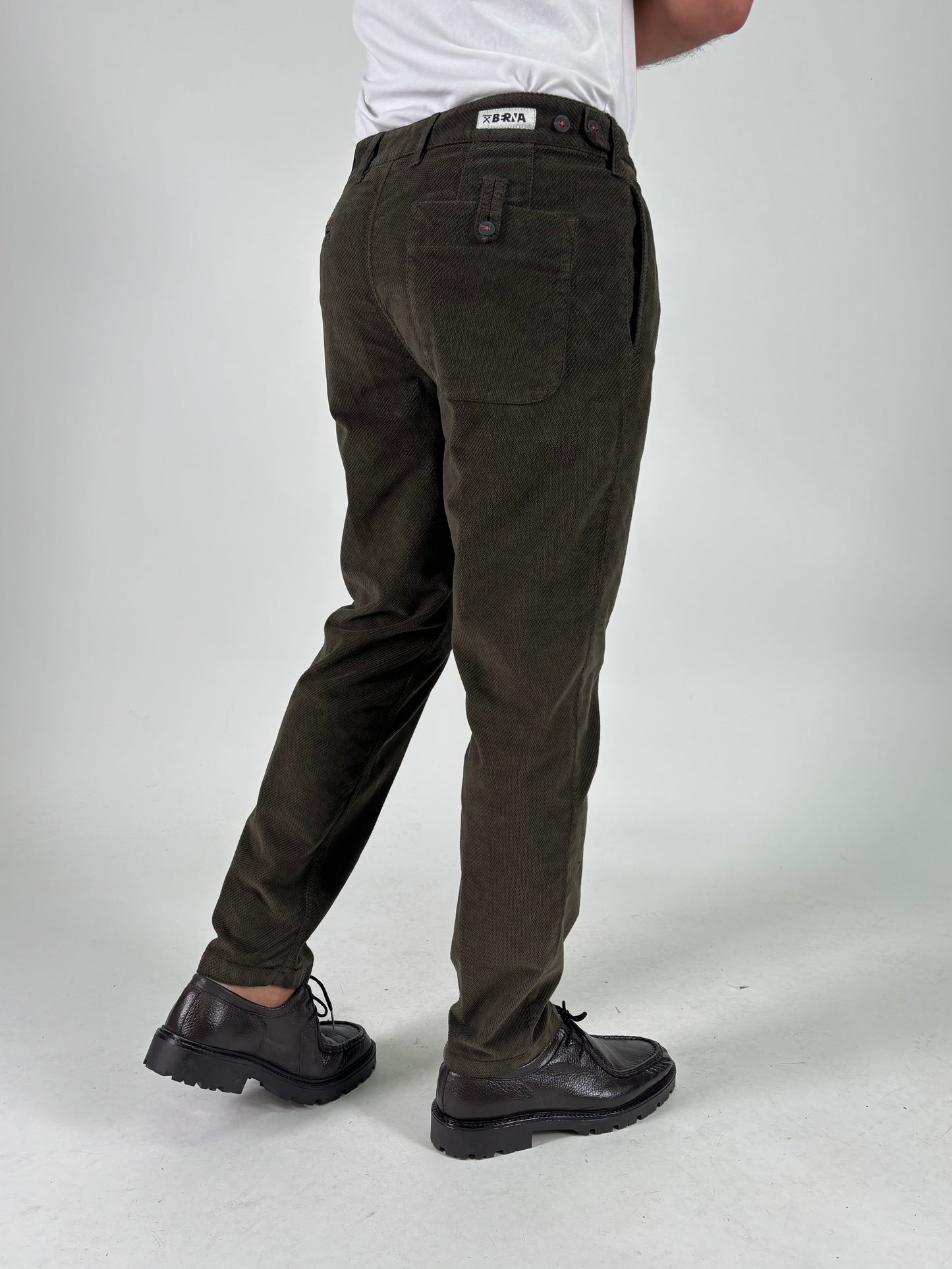 Berna Pantalone in velluto diagonalino MILITARE