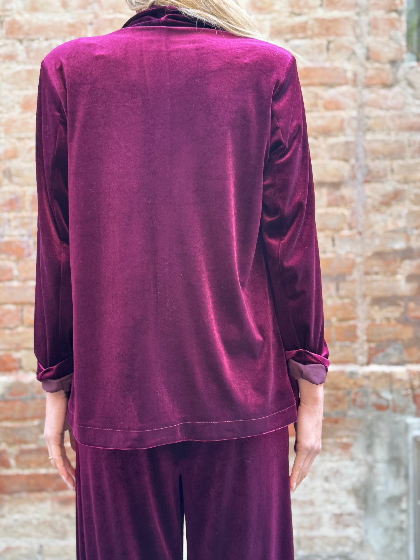 Tensione In giacca velluto liscio BORDEAUX