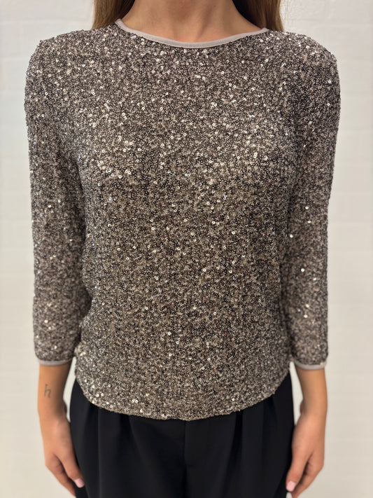 Susy Mix Maglia in paillettes FANGO