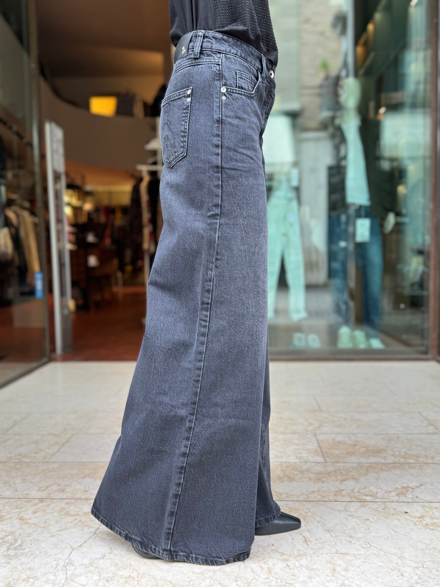 Patrizia Pepe Jeans palazzo NERO