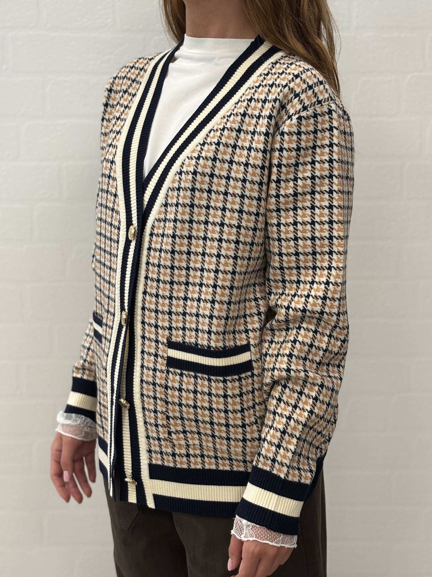 Kocca Cardigan pied de poule MULTICOLOR