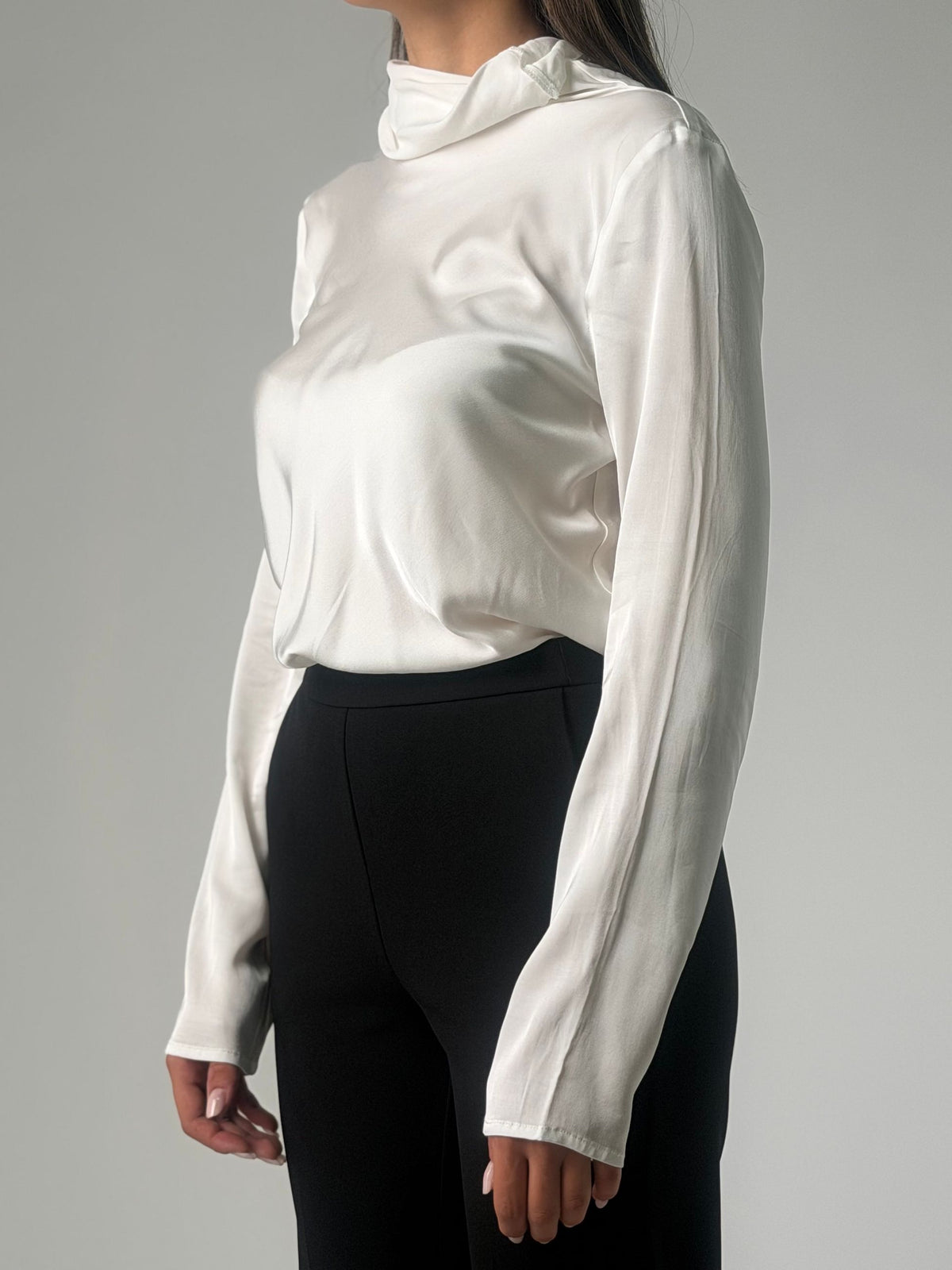 Blusa ml in viscosa con collo