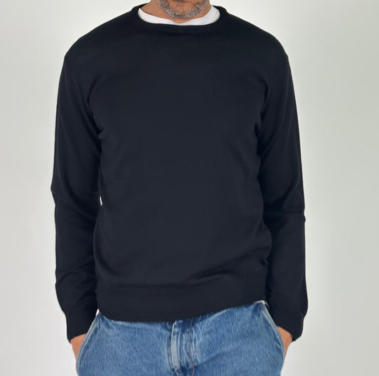 Sporting Mare Maglia ml girocollo in lana NERO