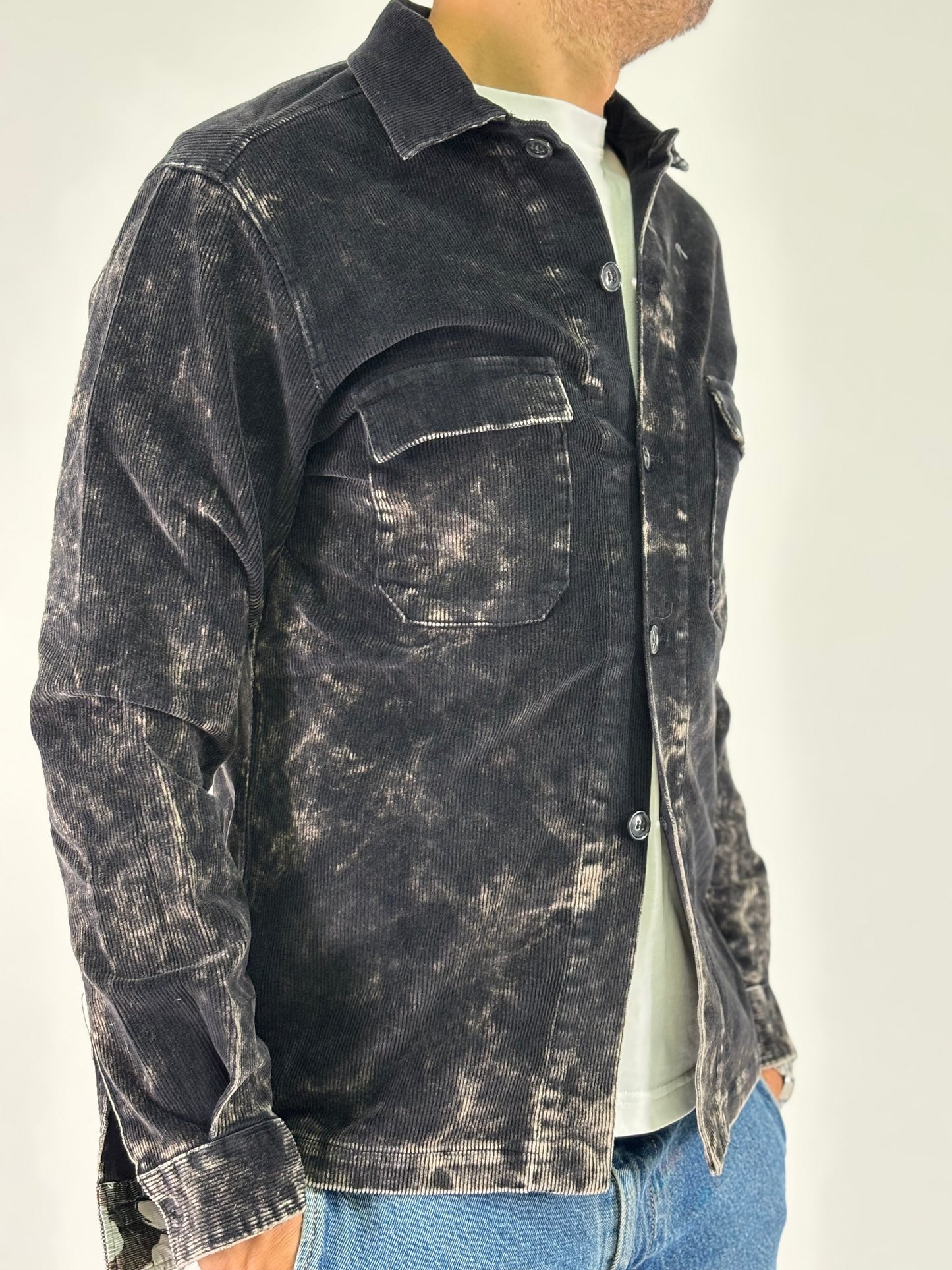 A.Lamura field jacket velluto stone NERO