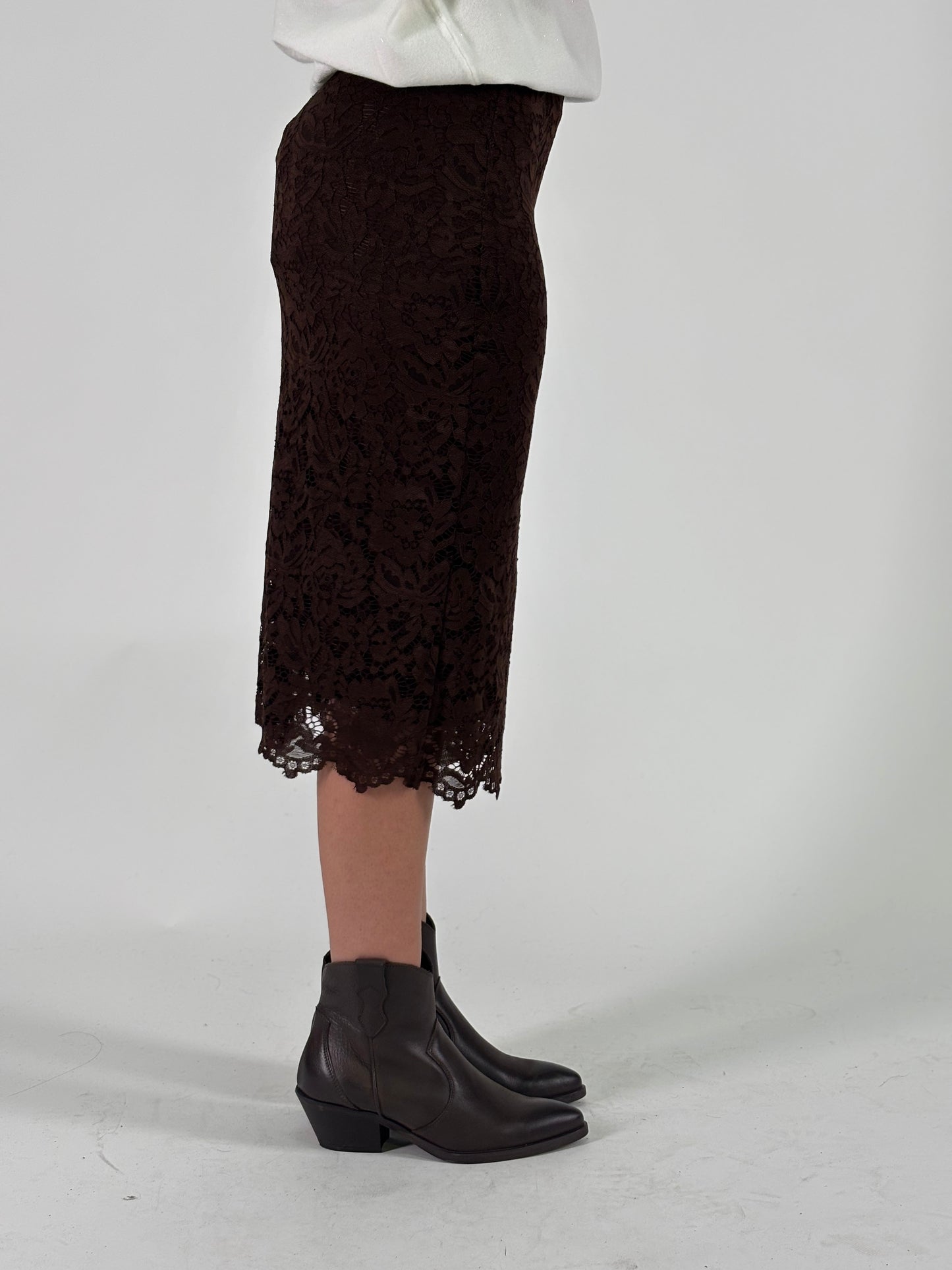 Susy Mix Longuette in pizzo MARRONE