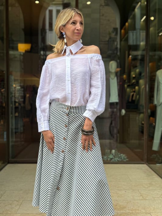 Patrizia Pepe Camicia over cut out BIANCO