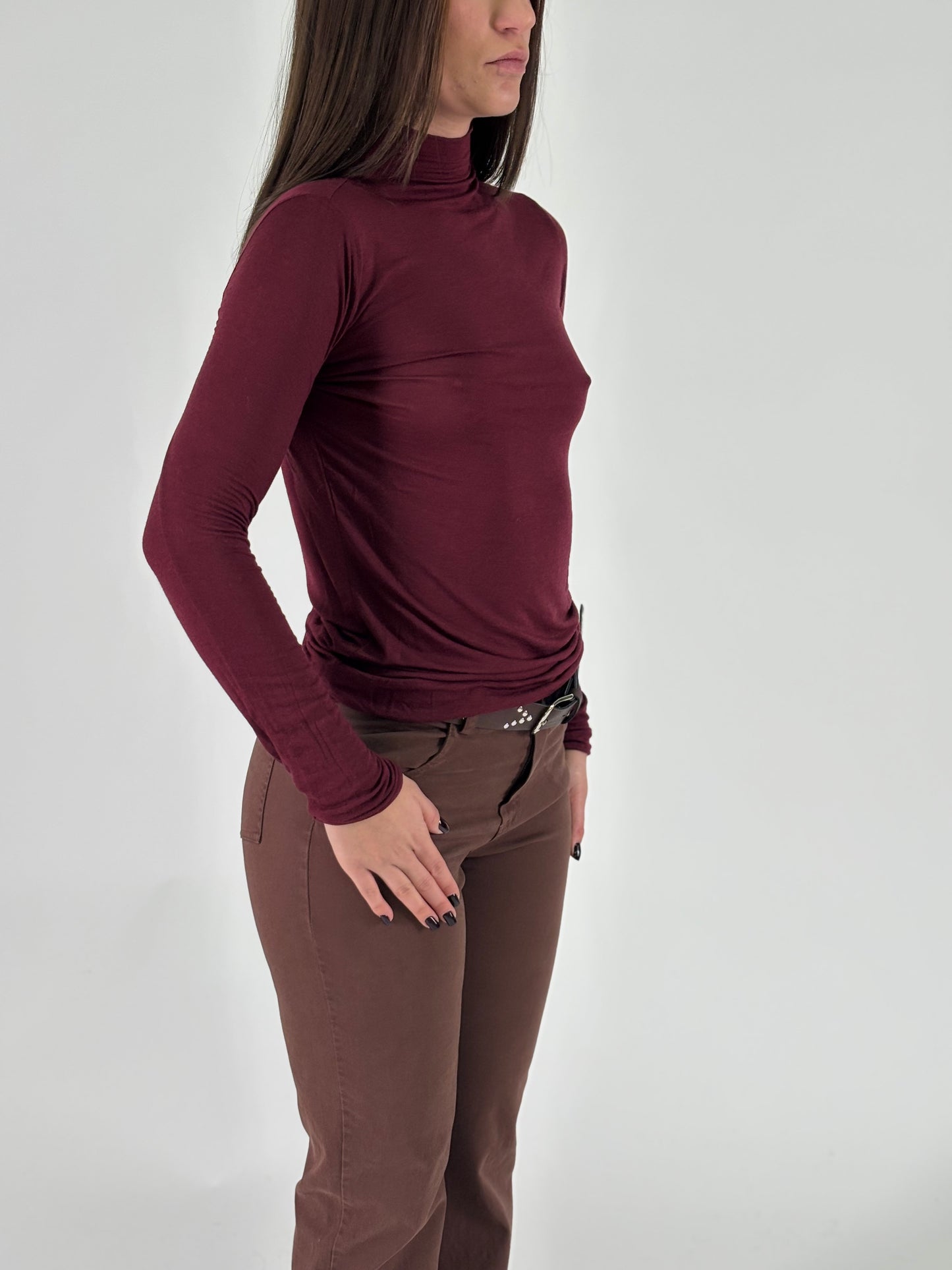 Haveone t-shirt ml misto cashemere BORDEAUX