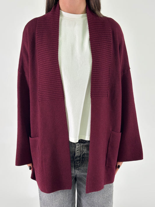 Myastreet Cardigan cropped BORDEAUX
