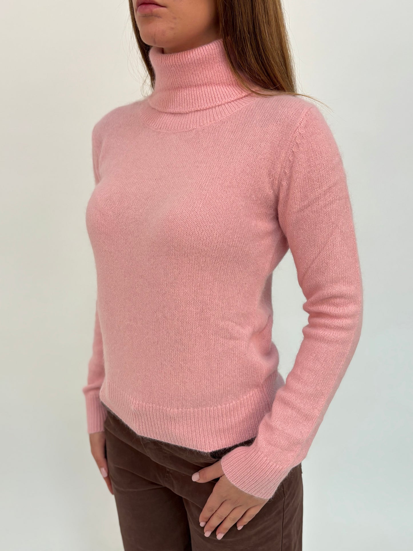Kocca Maglia collo alto angora/lana ROSA
