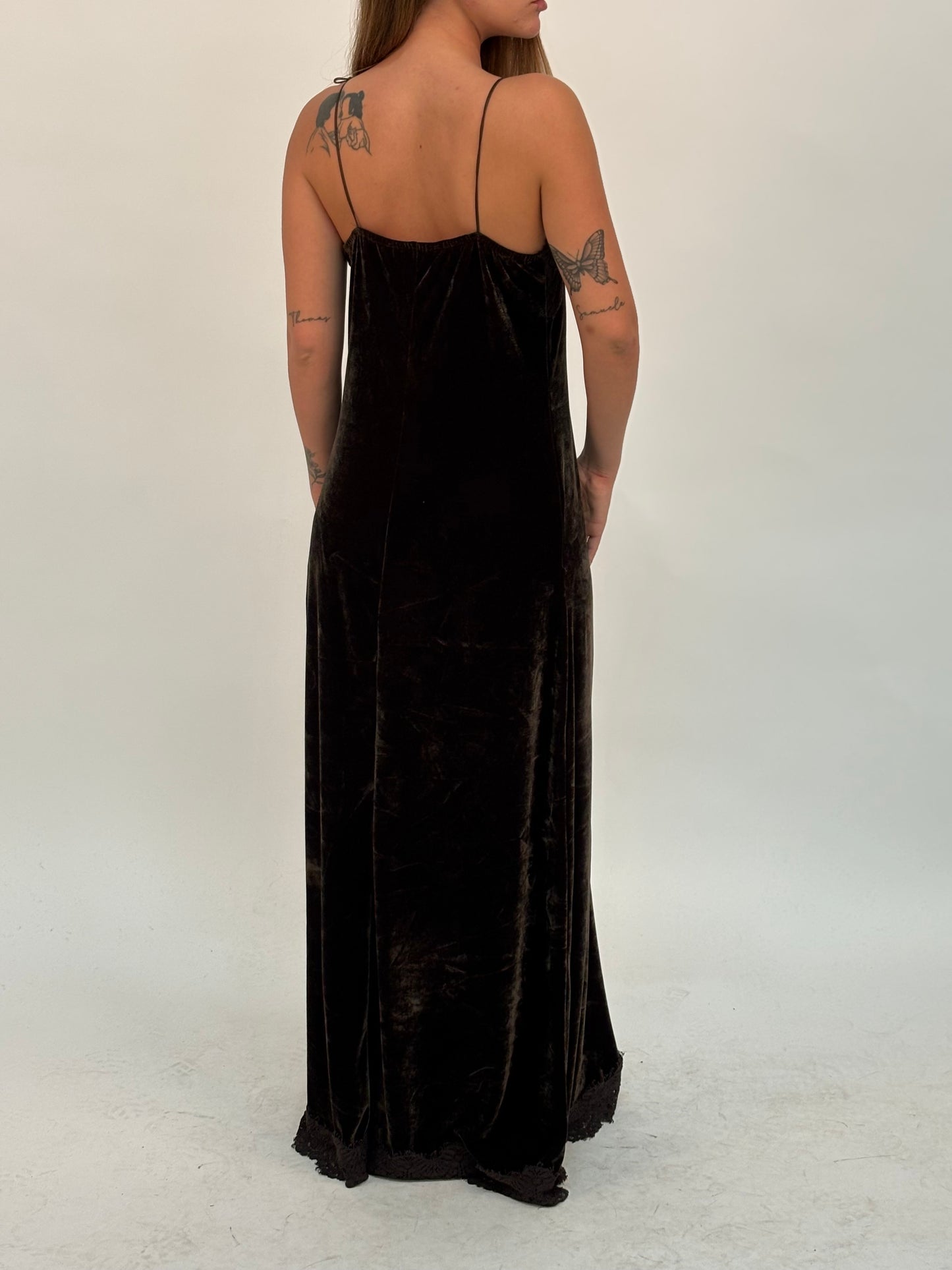 Haveone Abito lungo ml in ciniglia MARRONE