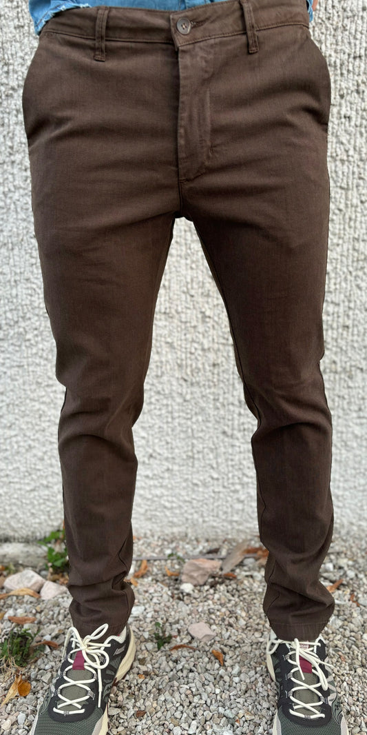 Squad Pantalone chino tessuto operato MARRONE