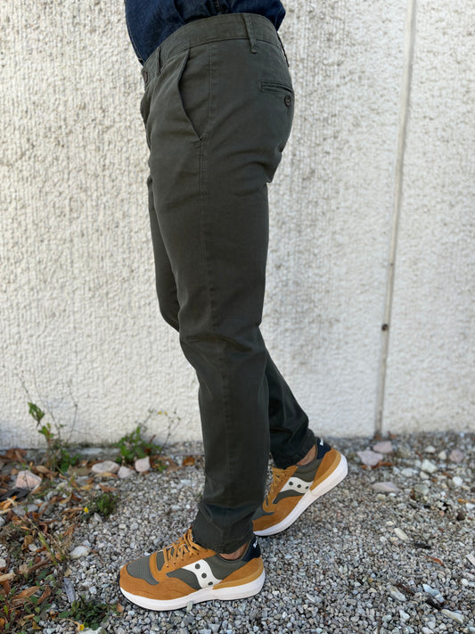 Squad Pantalone chino tessuto operato VERDE MILITARE