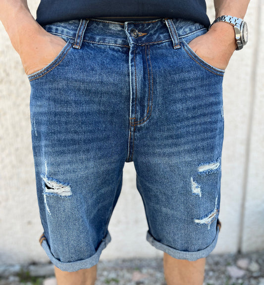 Rytual bermuda regular fit strappato JEANS