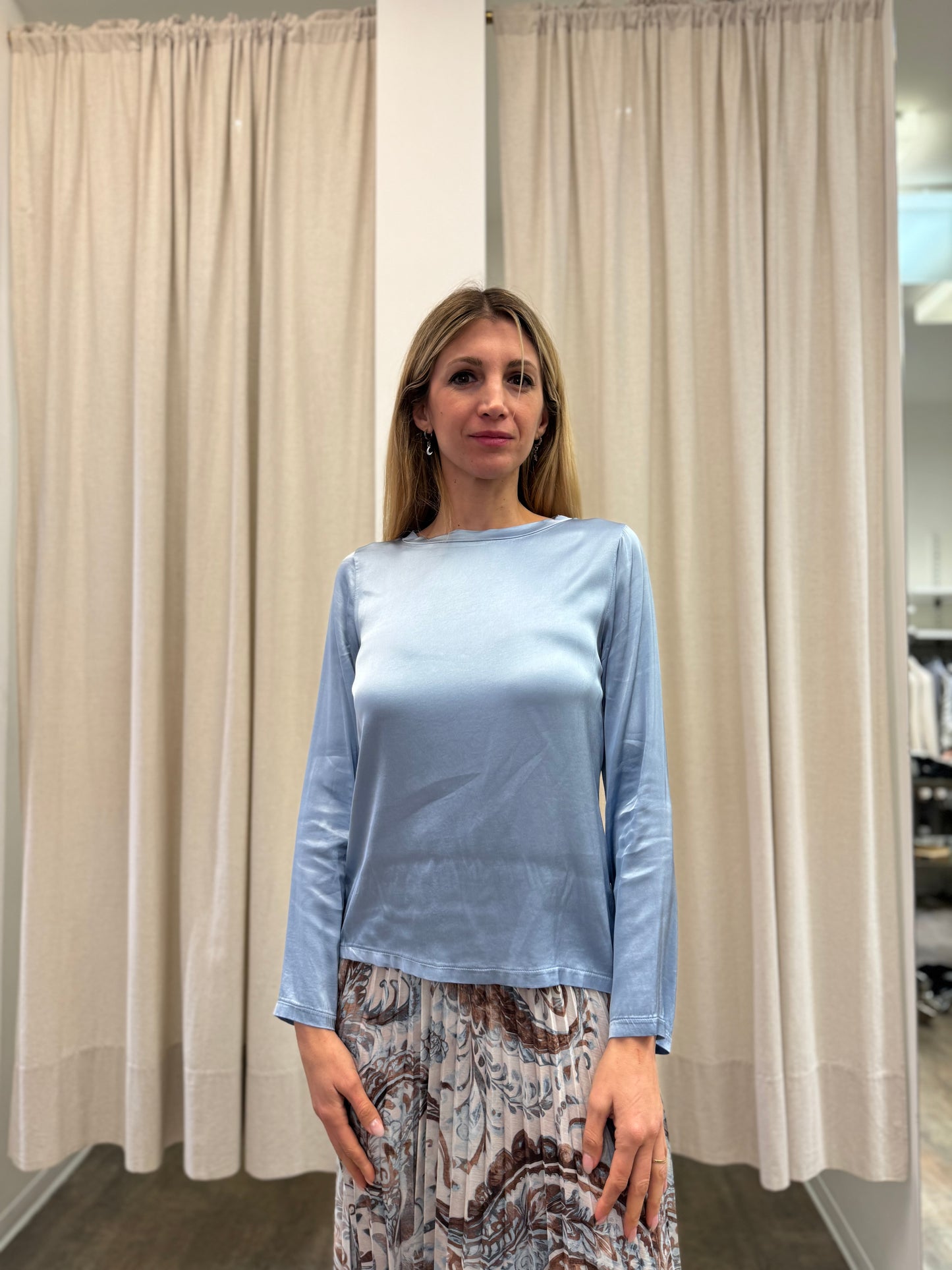 Maryley Blusa m/lunga over AZZURRO