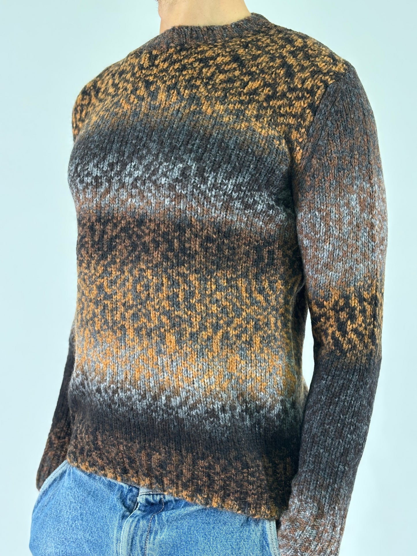 Retois Maglia girocollo ml multicolor MARRONE