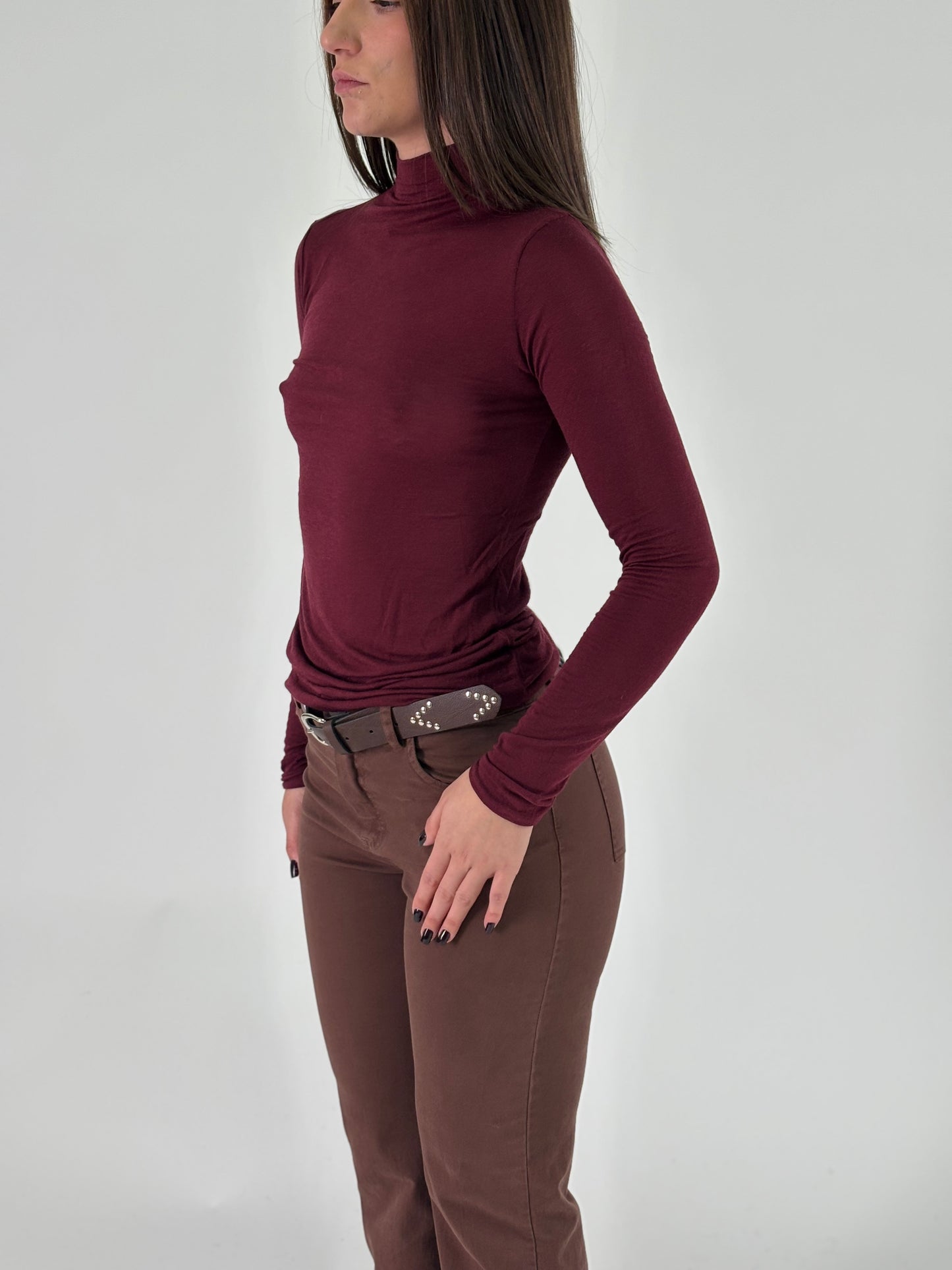 Haveone t-shirt ml misto cashemere BORDEAUX