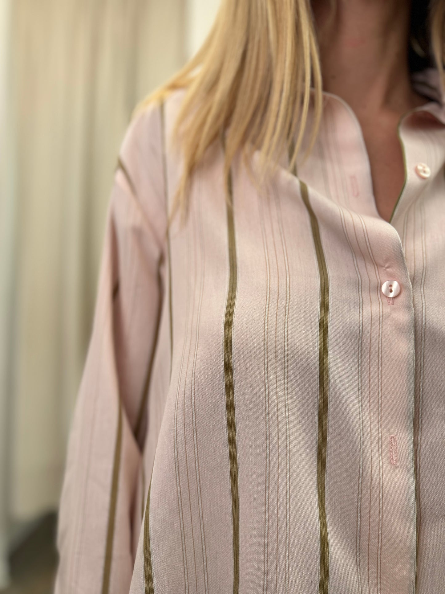 Haveone camicia ROSA RIGATO BRONZO