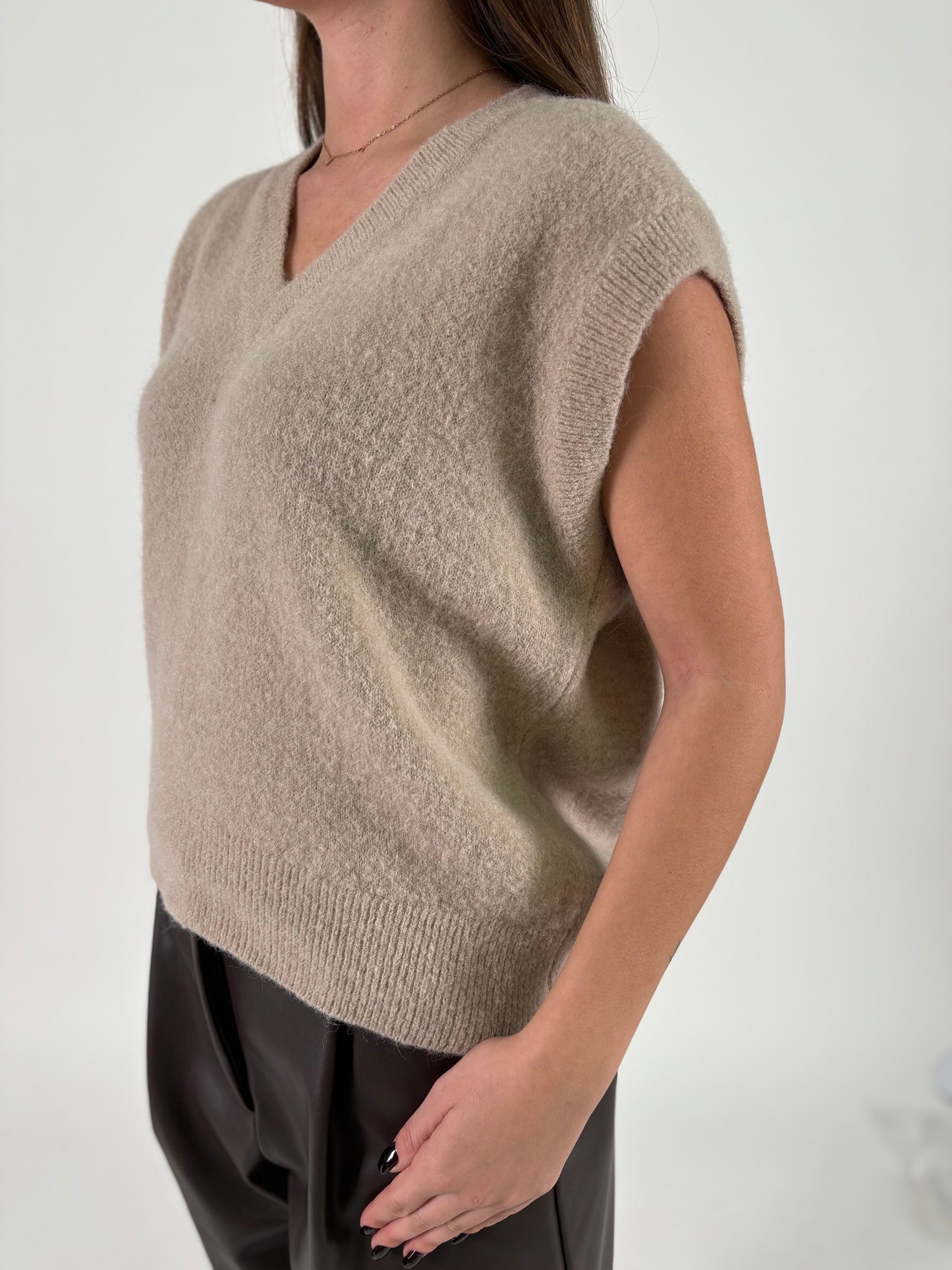 DIXIE gilet mohair BEIGE