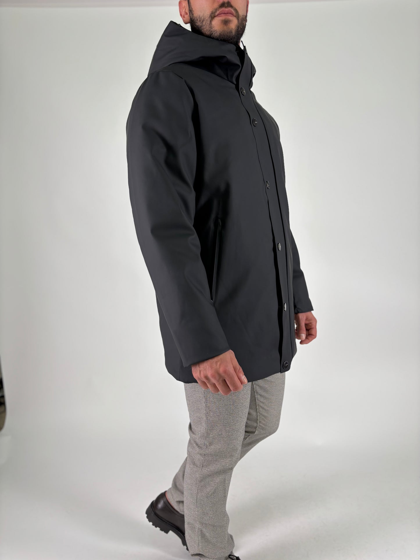 Heskimo Parka lungo in vera piuma d' oca NERO