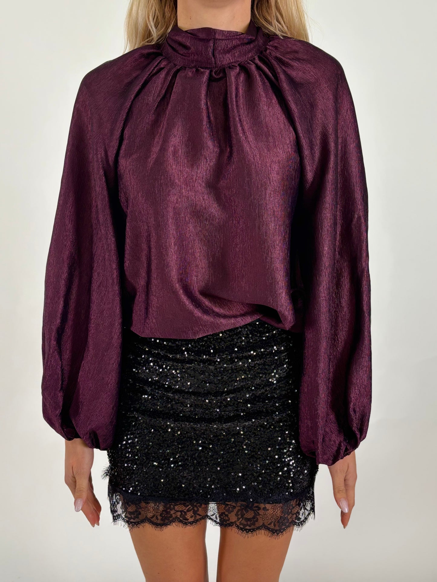 Tensione In Blusa ml fiocco dietro BORDEAUX