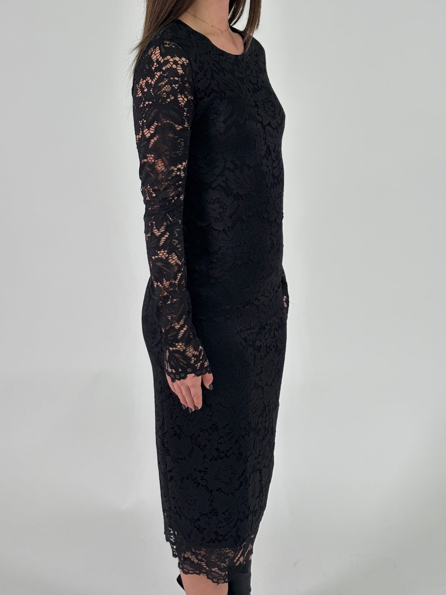 Susy Mix Abito lungo ml in pizzo NERO