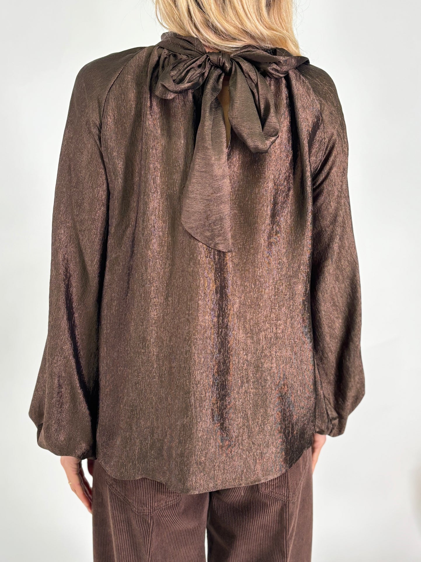 Tensione In Blusa ml fiocco dietro MARRONE