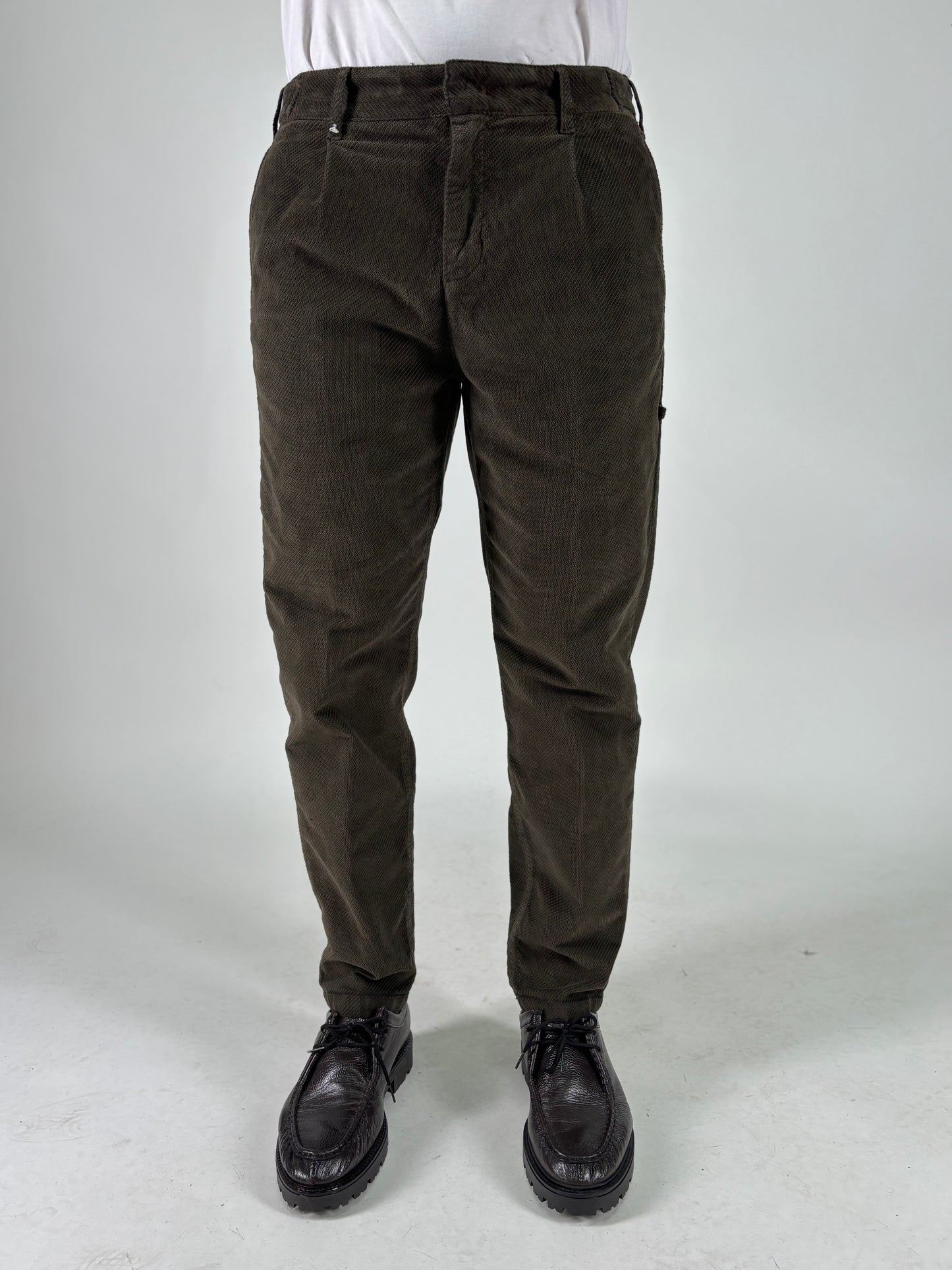 Berna Pantalone in velluto diagonalino MILITARE