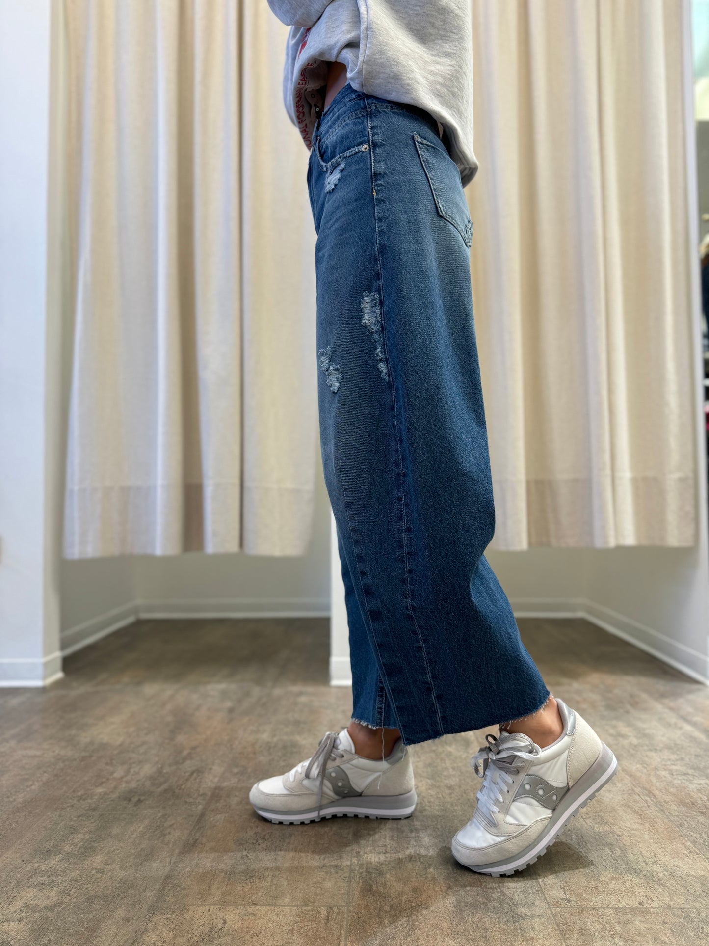 Haveone Jeans Barbara lav.chiaro con strappetti, ballon DENIM