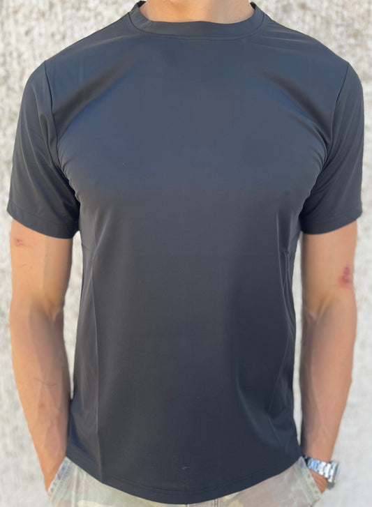 loft88 maglia manica corta in tessuto tecnico piquet NERO