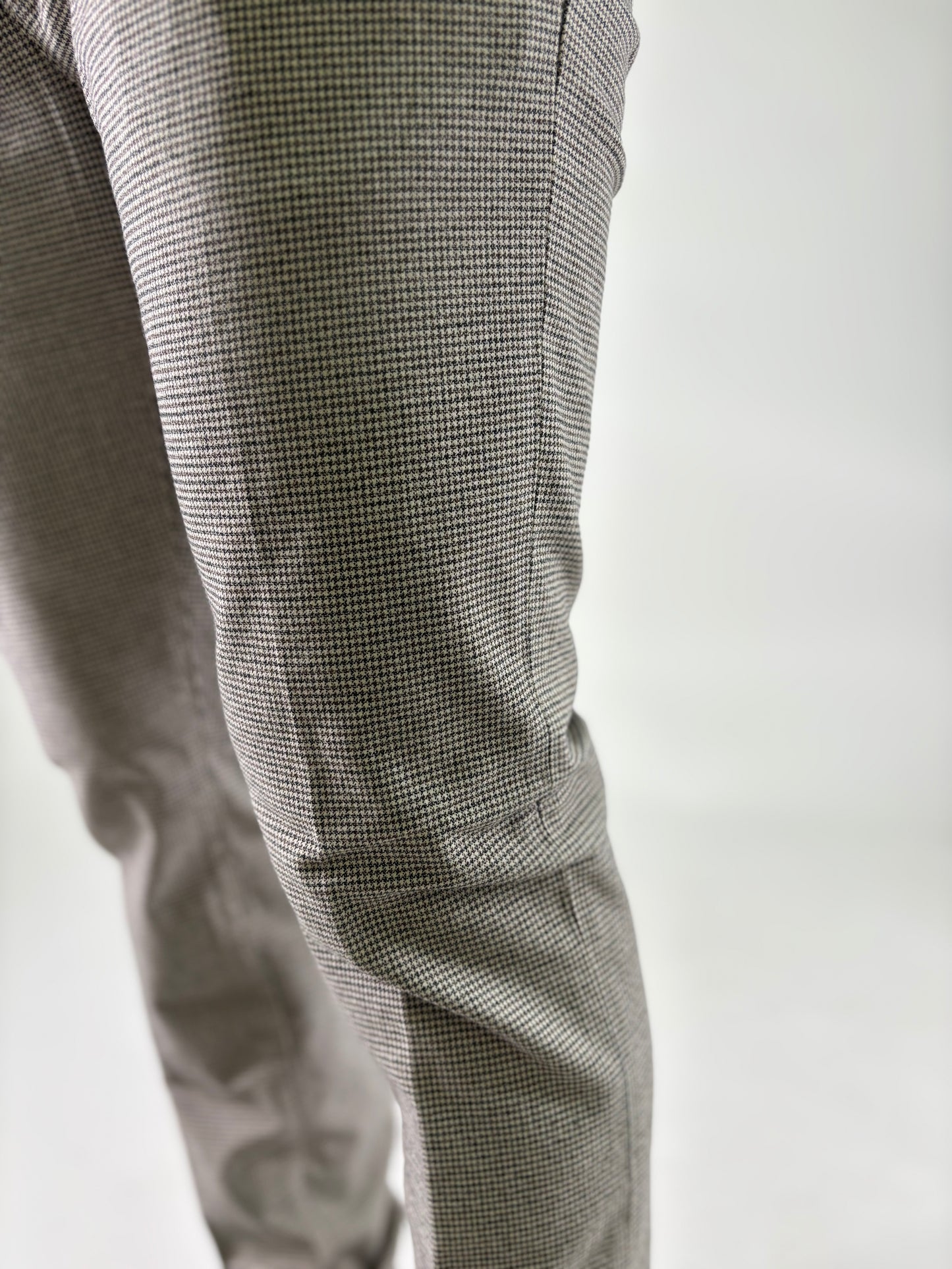 Teleria Zed Pantalone slim pied de poule PANNA/MARRONE/BLU