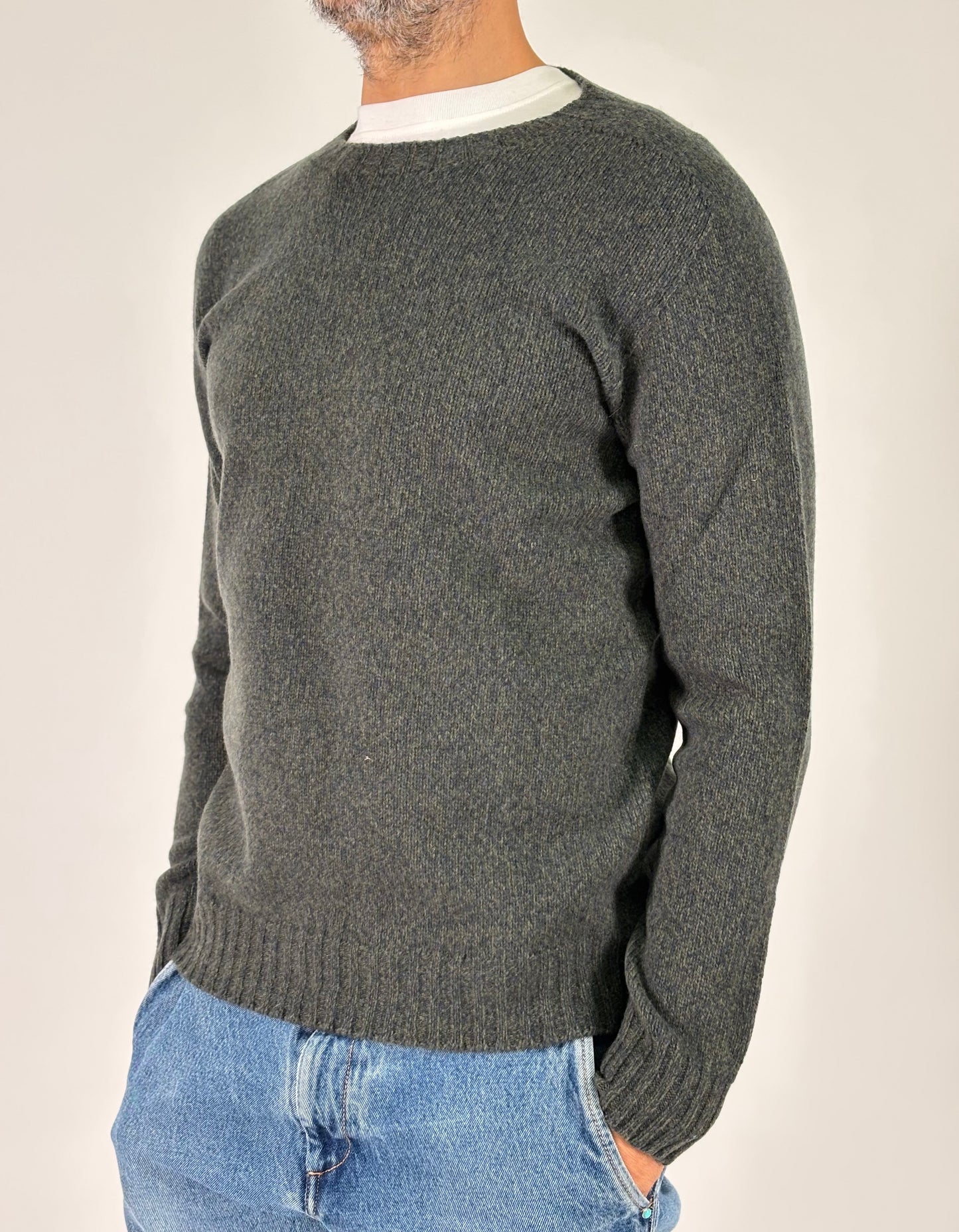 Retois Maglia ml girocollo melange VERDE/BLU