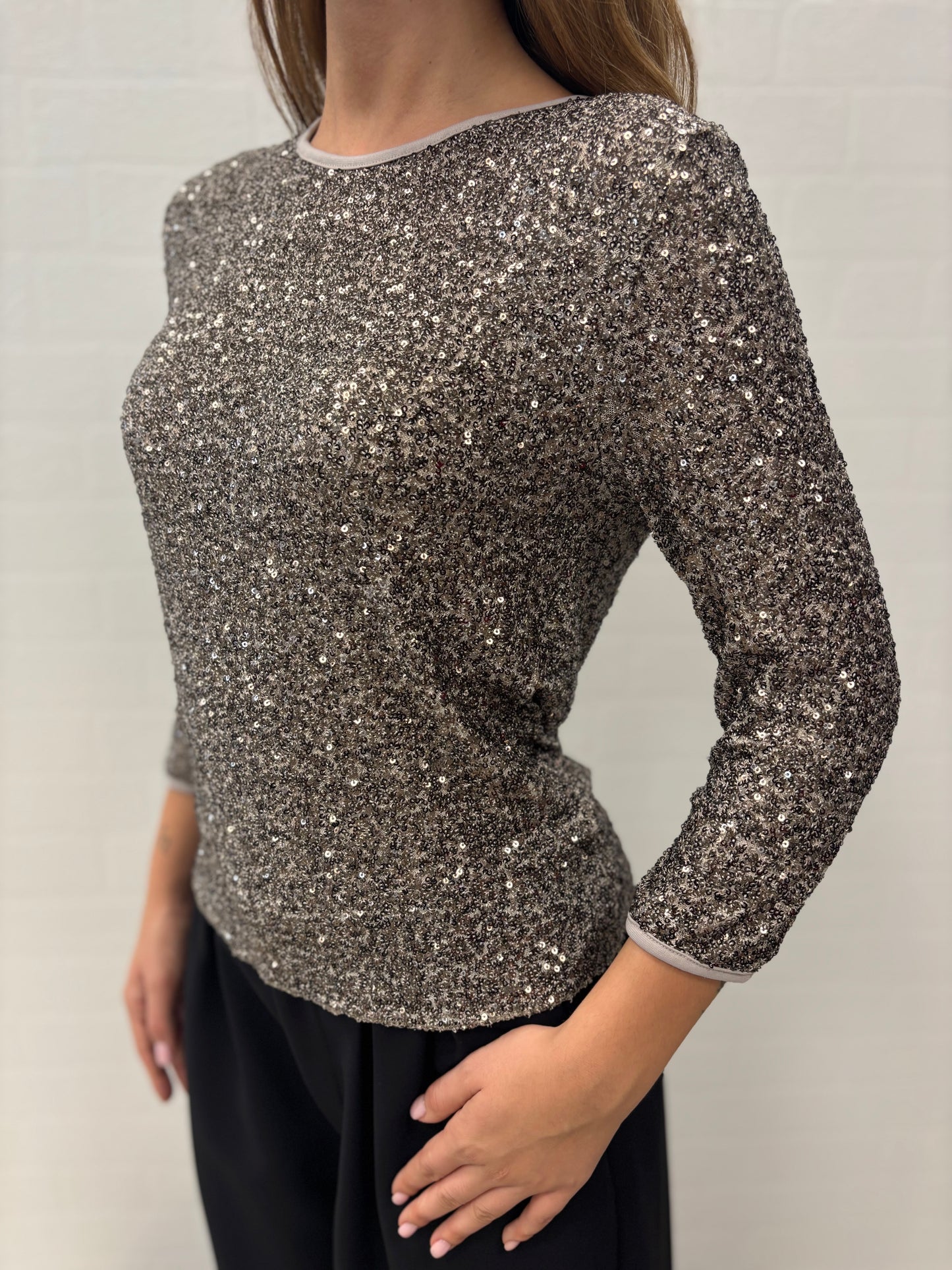 Susy Mix Maglia in paillettes FANGO