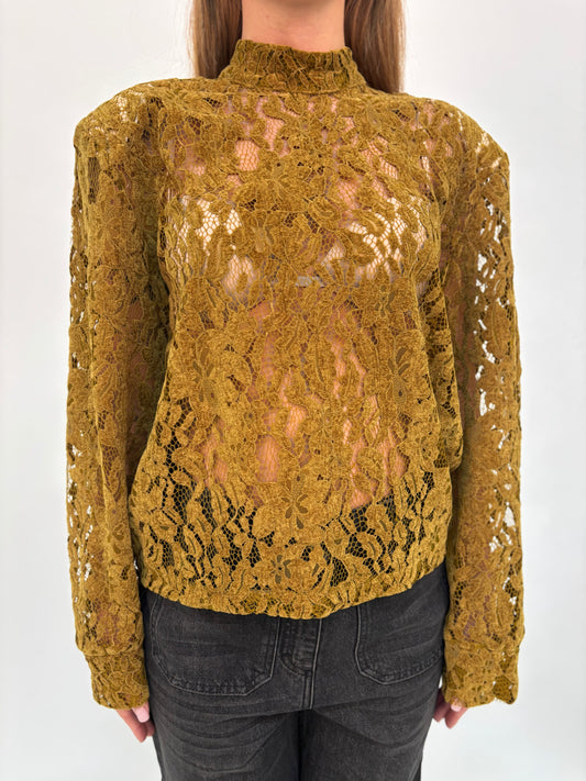 Haveone Blusa in pizzo ml VERDE OLIVA
