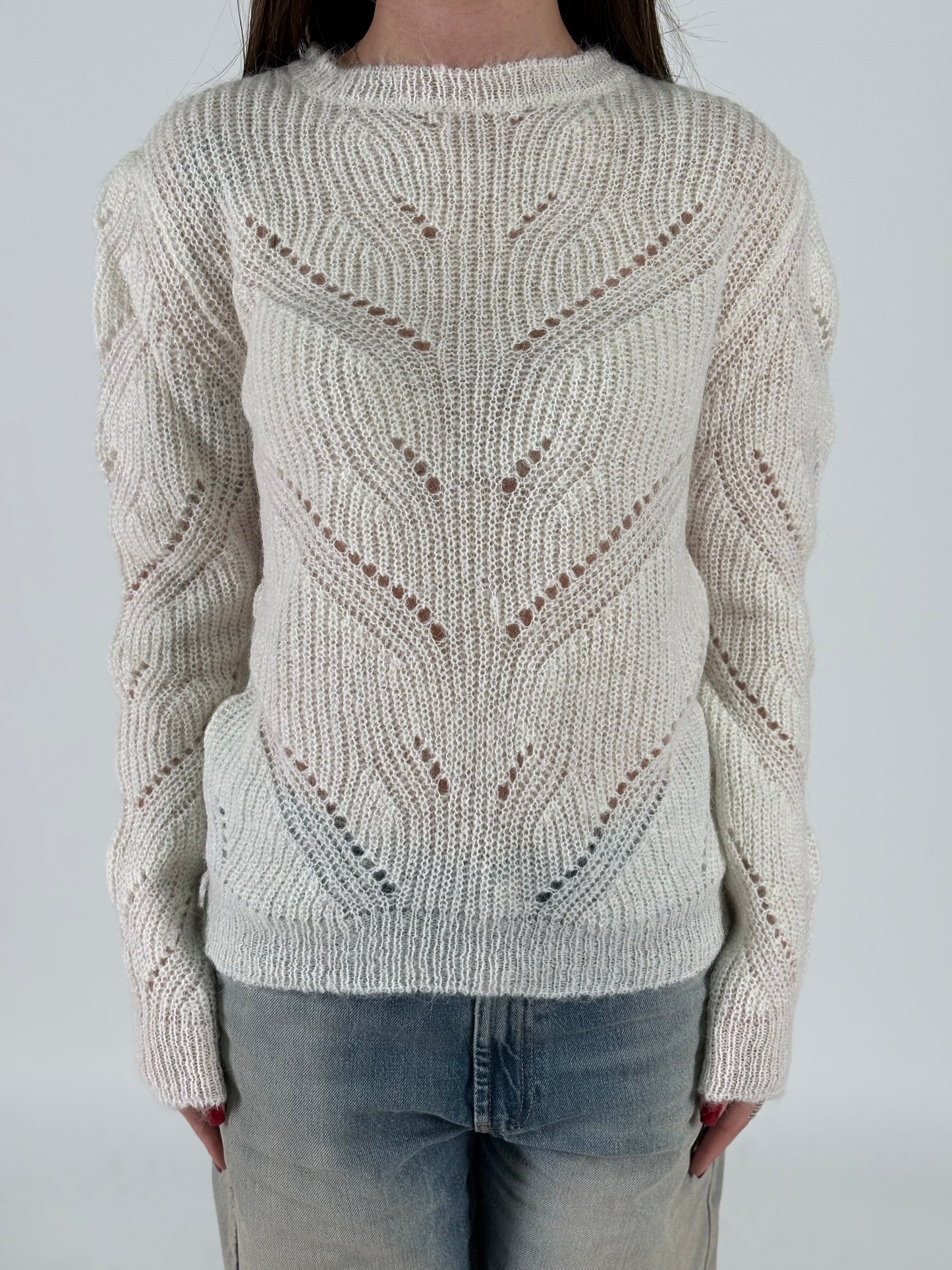 Kocca Maglia girocollo operata PANNA