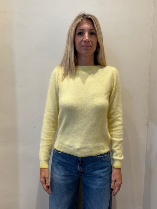 Kocca Maglia girocollo angora 55% cannolé lurex GIALLO