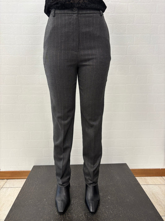 Kocca Pantalone gessato in lurex argento GRIGIO