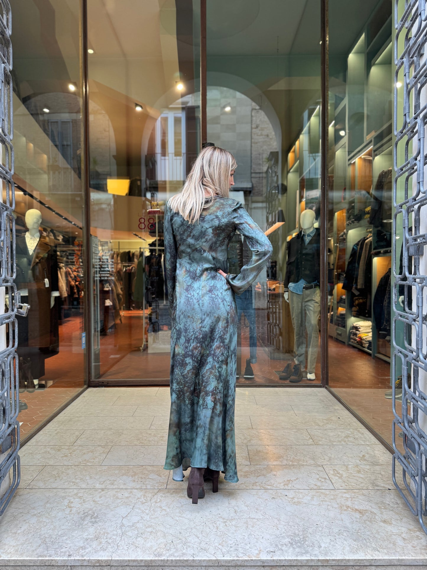 Mercì Abito lungo ml in viscosa VERDE