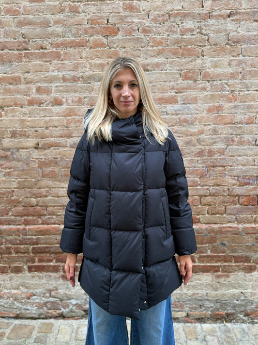 Add Cappotto piumino con cappuccio fisso con elastico a coulisse NERO