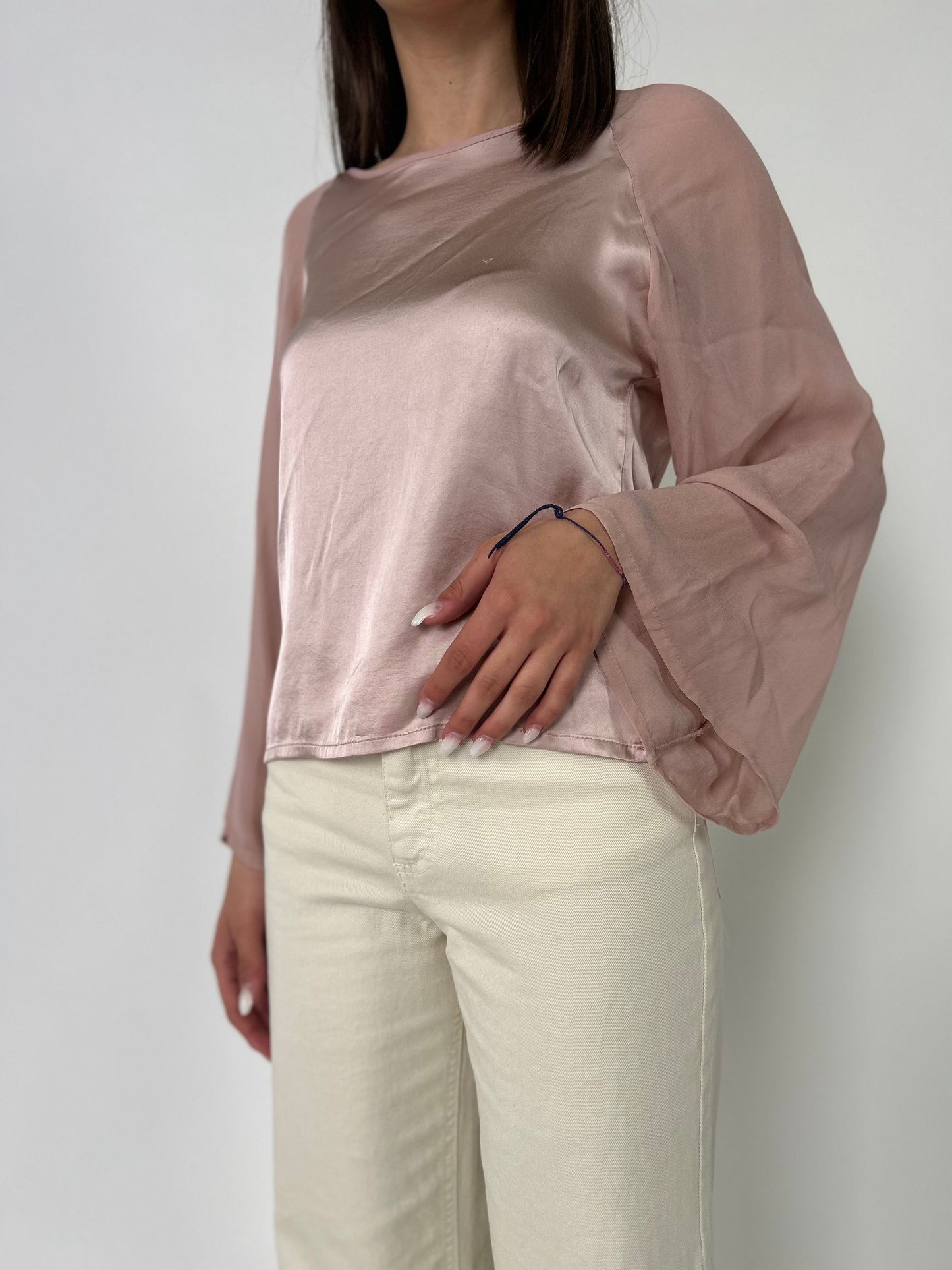 Blusa in Viscosa effetto raso con ml ampia