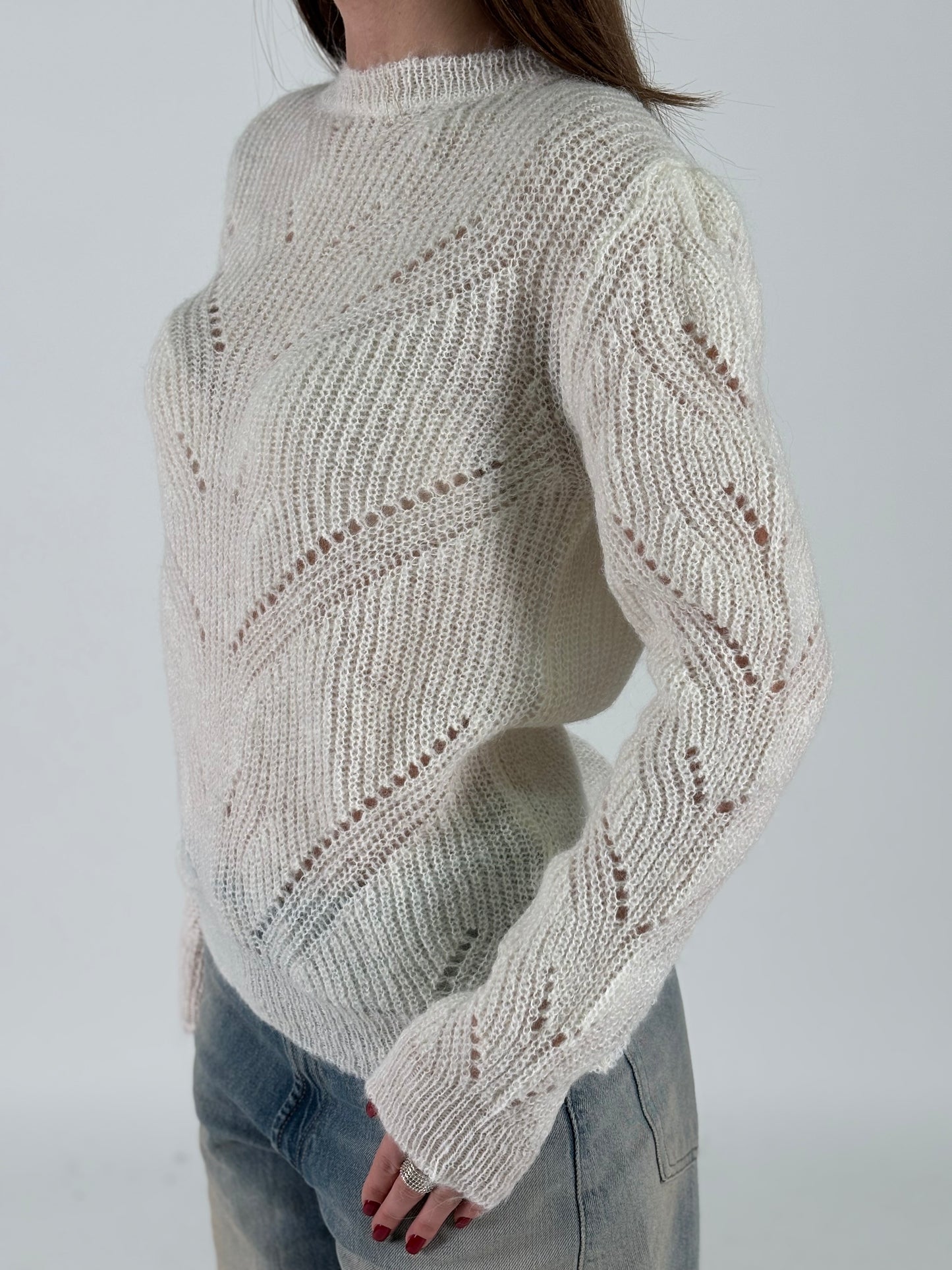 Kocca Maglia girocollo operata PANNA