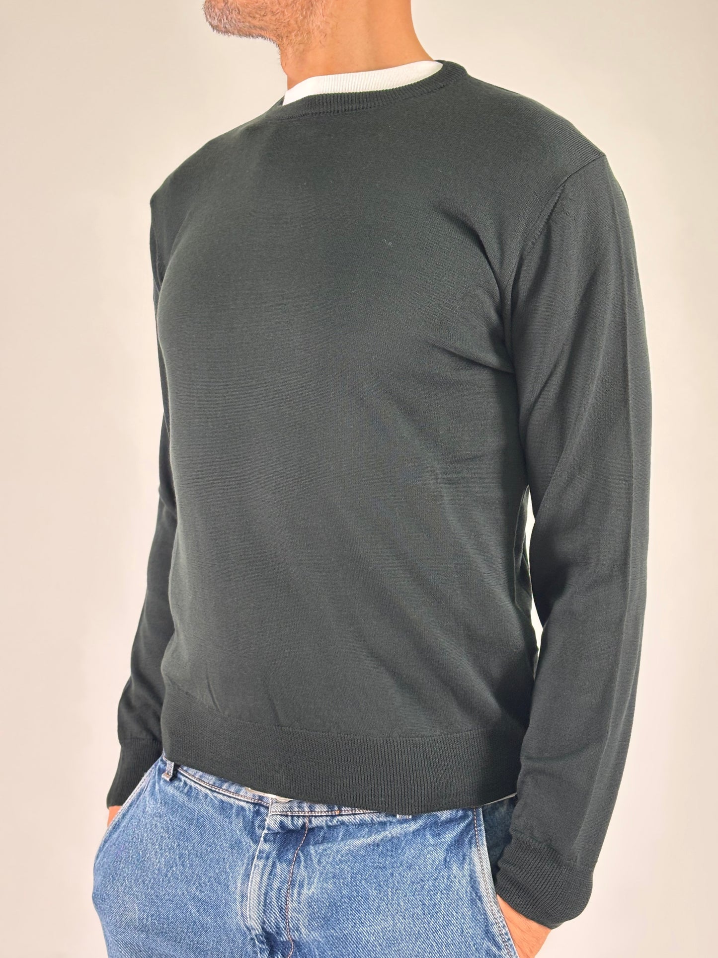 Sporting Mare Maglia ml girocollo in lana MILITARE