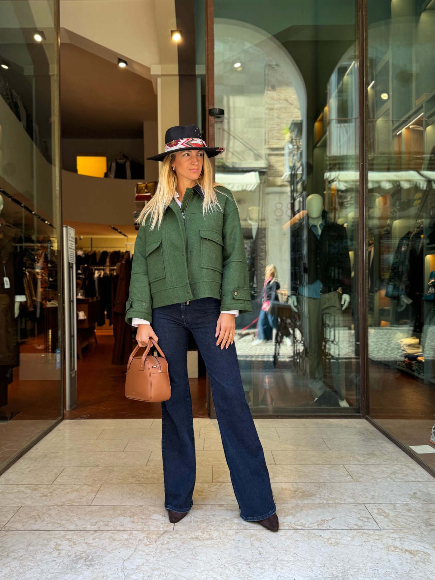 Mercì Giubbino interno trapuntato e colletto VERDE