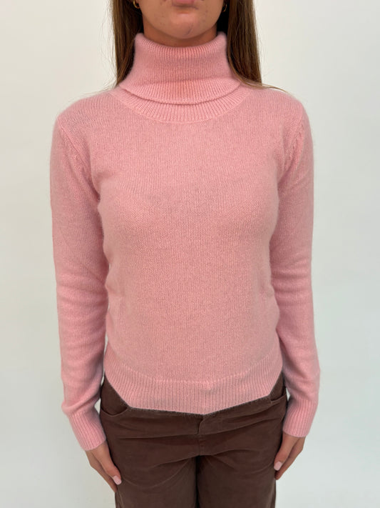 Kocca Maglia collo alto angora/lana ROSA
